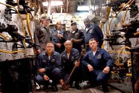 Submarine crew in control room