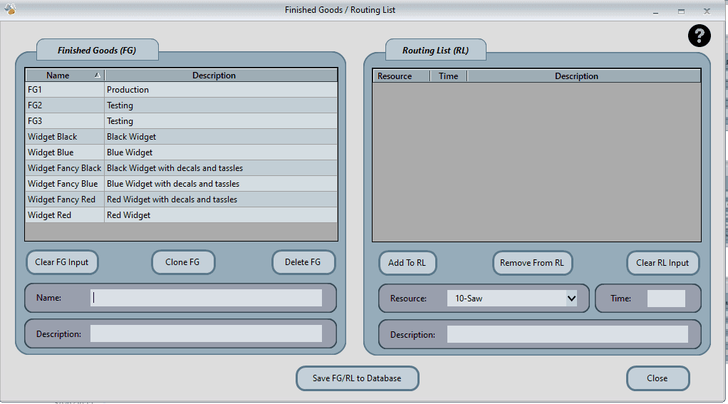 Inventory management interface