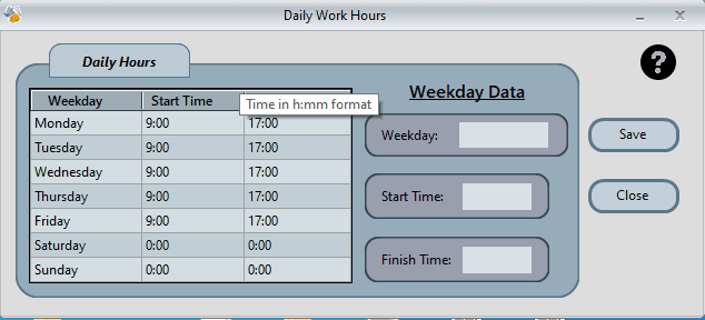 Daily hours