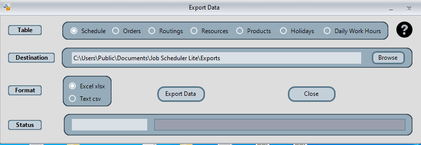 Data export interface