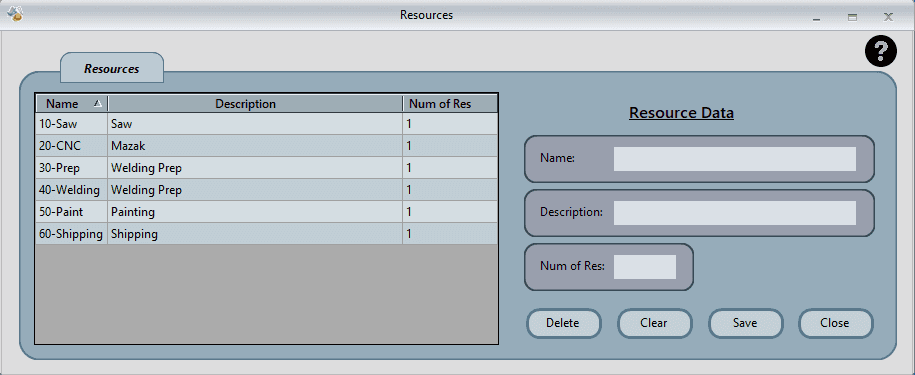 Resource management interface