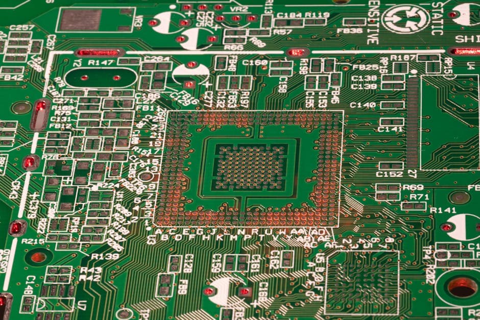 Printed circuit board manufacturing floor showing multilayer PCB fabrication equipment